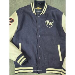 Vtg Warner Bros Jacket Mens Medium Varsity Letterman Madrid Bomber Snap RARE‎